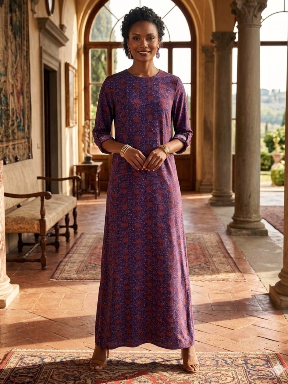 House of Harlow 1960 Paisley Skull Maxi Dress Boho XS Small Fit